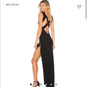 Sherry Slit Maxi in black from revolve